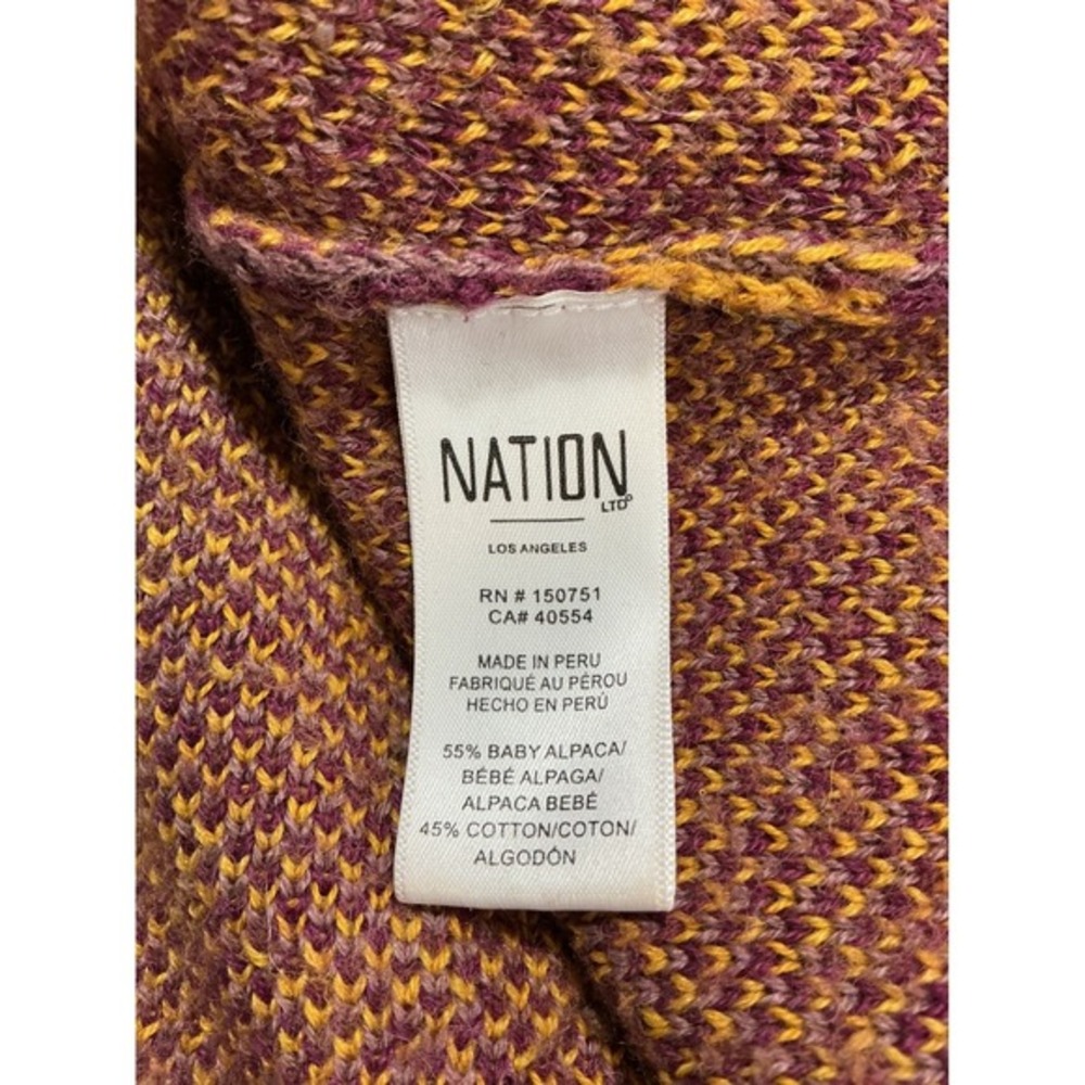 Nation LTD‎ Medium Baby Alpaca Cotton Leopard Print Mauve Sweater Ultrasoft - Picture 6 of 7